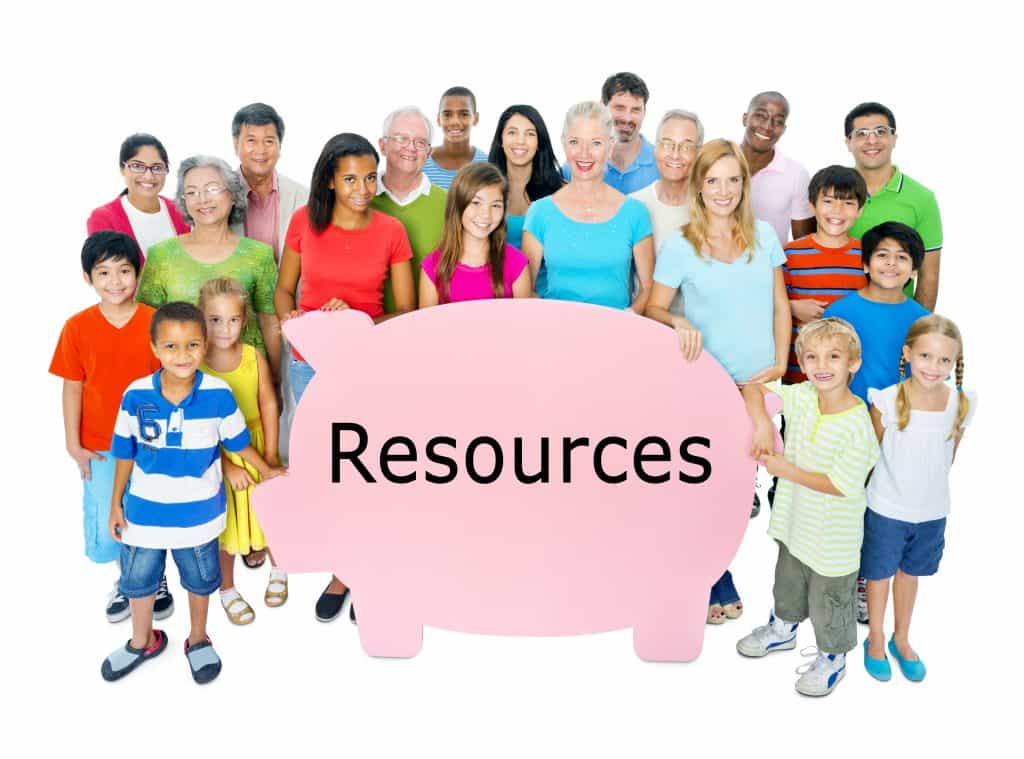 Family reviewing housing and credit resources